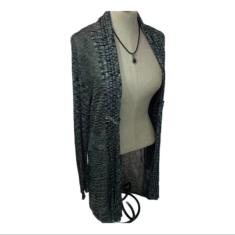 Calessa black knit cardigan duster sz Small